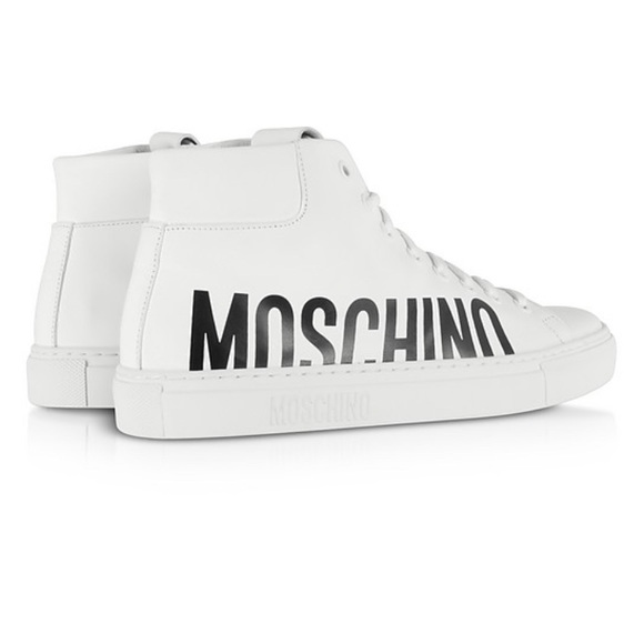 MOSCHINO
White Leather Mid-Top Sneakers - Picture 3 of 7
